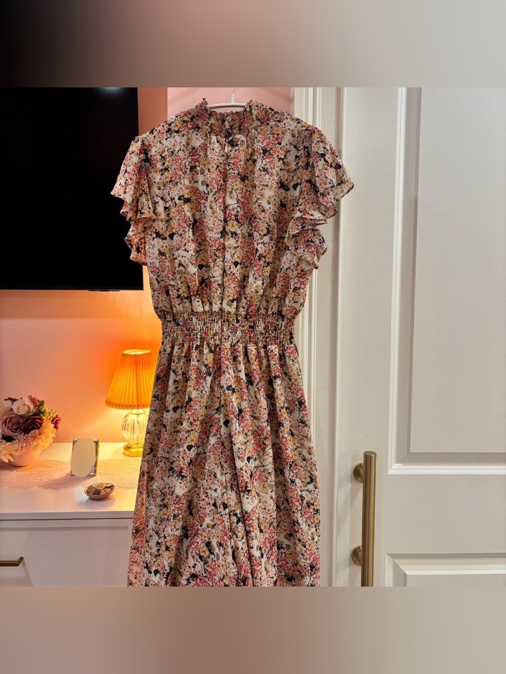 Floral Ruffle Sleeve Jumpsuit – S